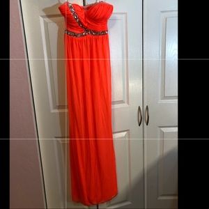 Bright orange dress